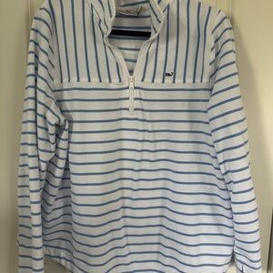 Vineyard Vines Blue and White Half-Zip Pullover